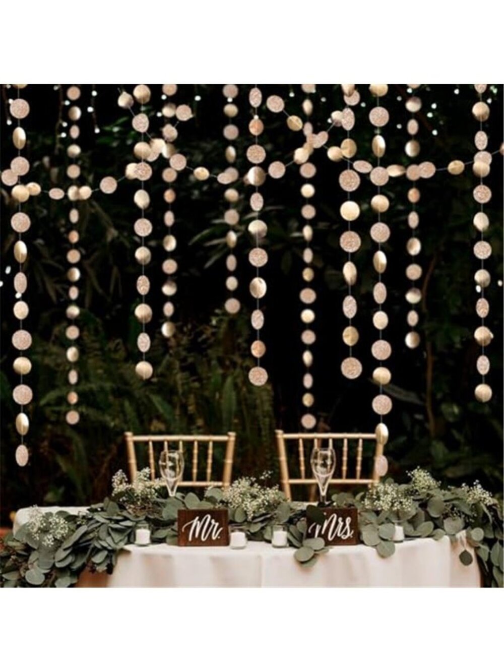 Champagne Gold Glitter Garland Party Decorations Wedding Birthday Decor 52FT